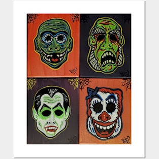 Ben Cooper style retro monster mask collage Posters and Art